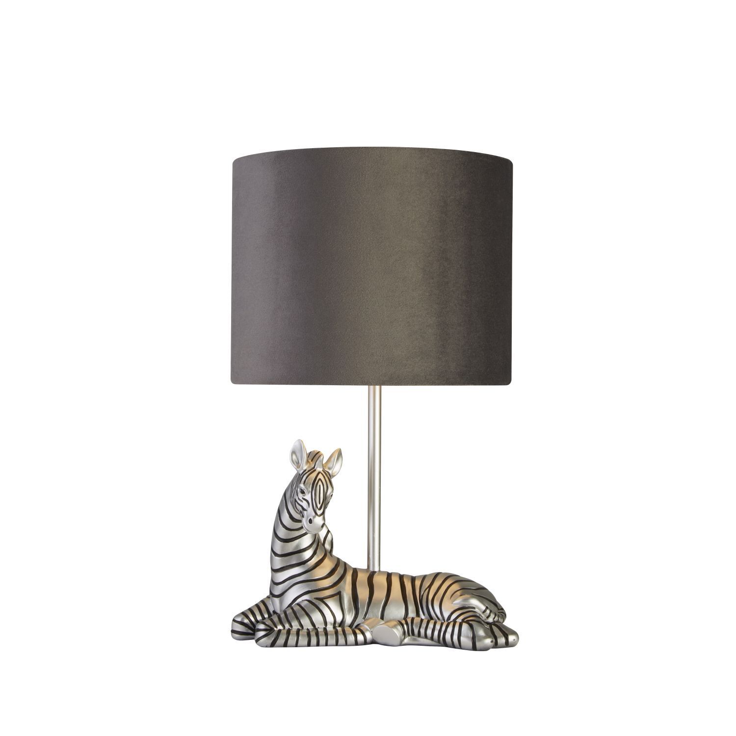 Tischlampe Modern 35 cm Zebra E27 in Silber Schwarz