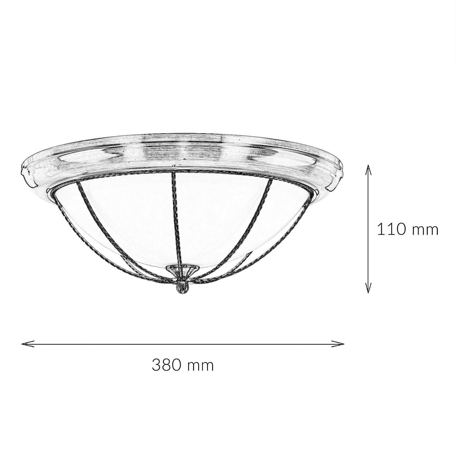 Runde Deckenleuchte E27 SUDAN mit Glasschirm Messing Optik Deckenleuchte, Leuchte