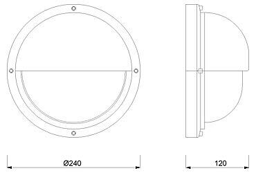 Applique LED extérieure chrome laiton IP54 robuste