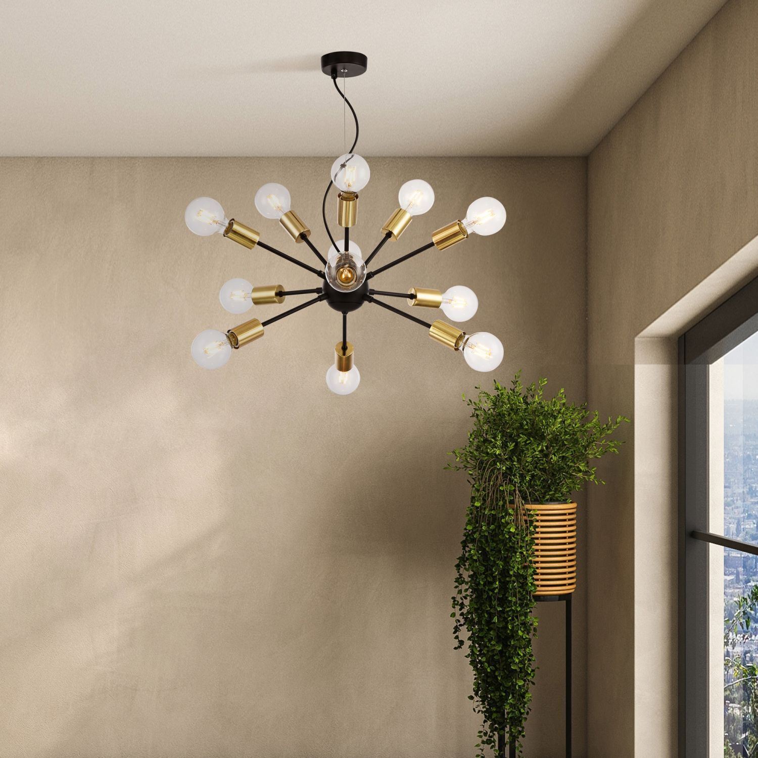 Suspension en métal L : 75 cm H : max. 156,2 cm E27 Leuchter, Lampe