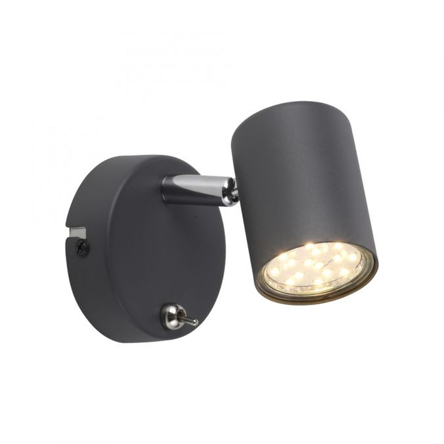 Projecteur mural mobile Noir Interrupteur GU10 P:12 cm