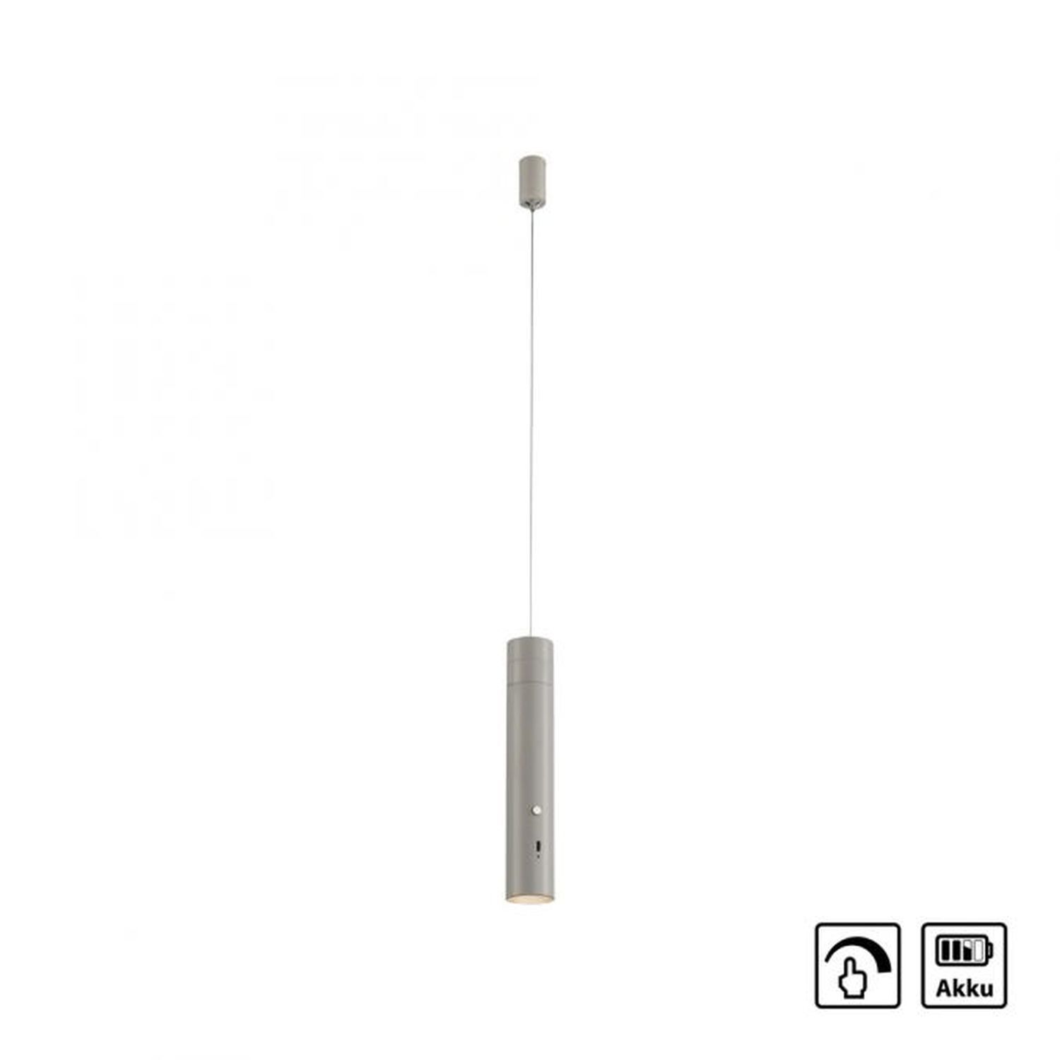 Lampe à suspendre LED rechargeable Greige Métal Touch Variation 3000 K