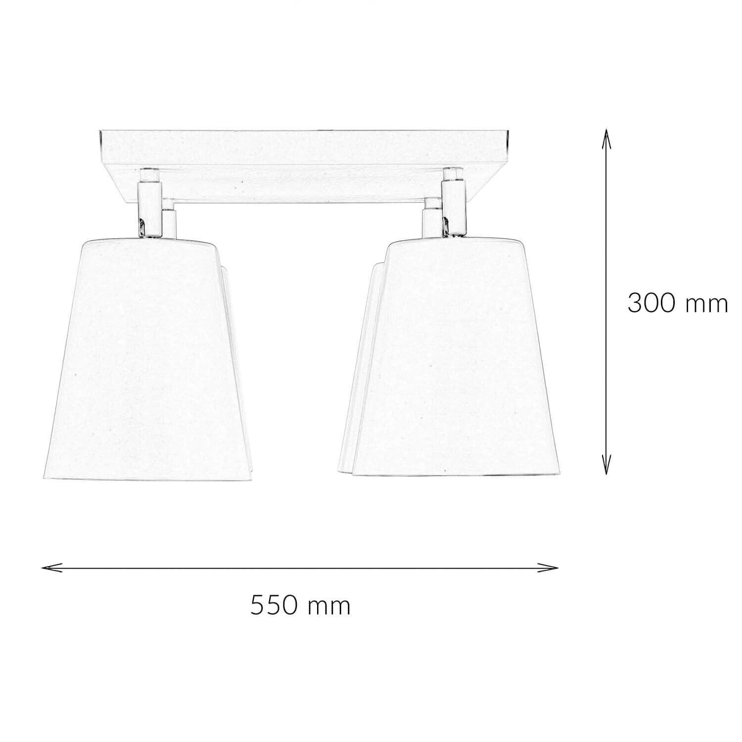 Deckenstrahler Weiß Gold Metall Retro 4-flammig E27 Lampe