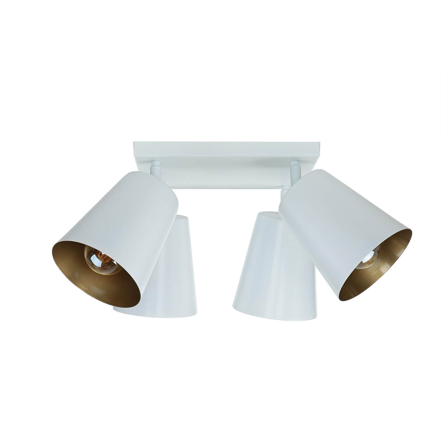 Deckenstrahler Weiß Gold Metall Retro 4-flammig E27 Beleuchtung, Lampe