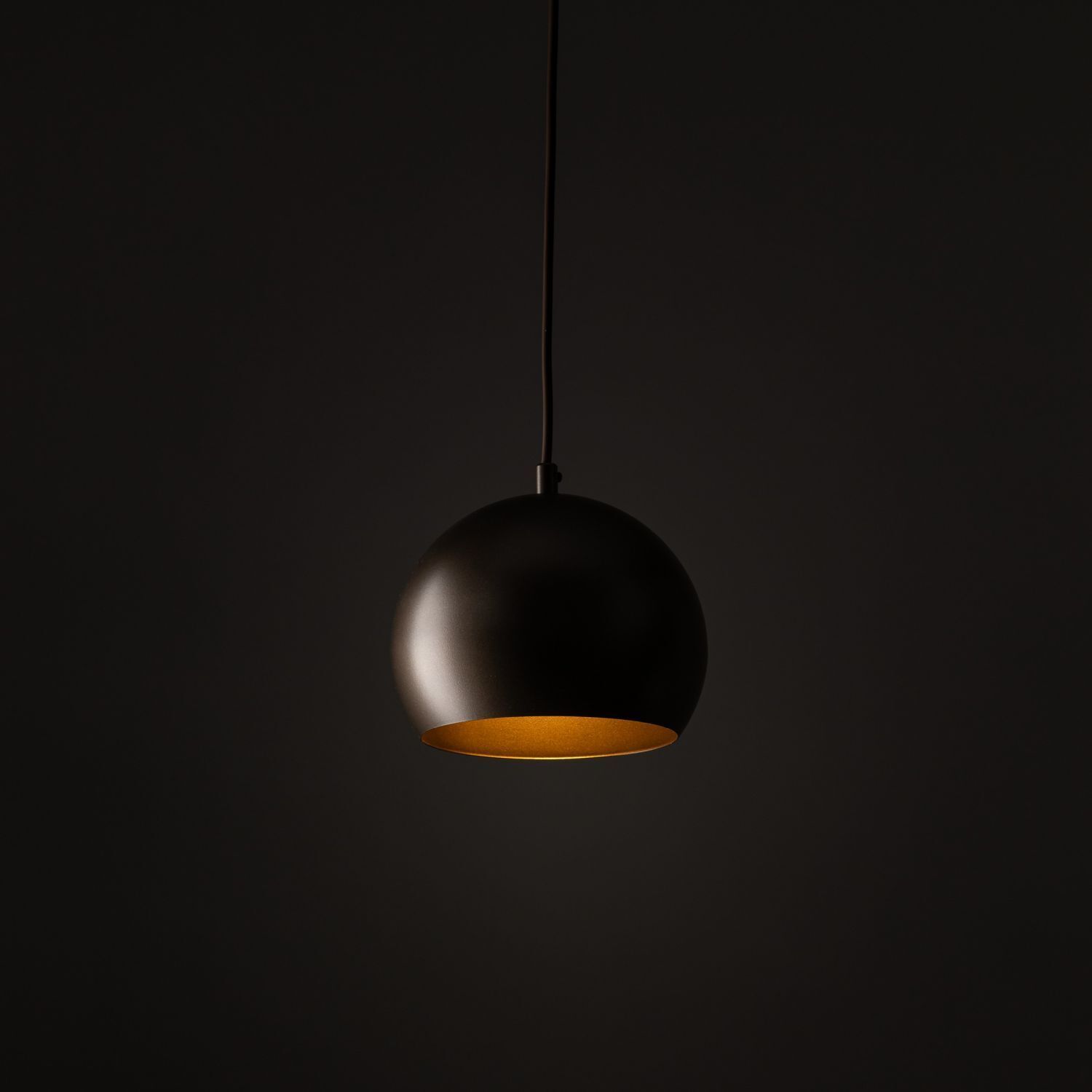 Pendelleuchte Braun Metall rund Ø 17 cm klein E27 Kugel Lampe