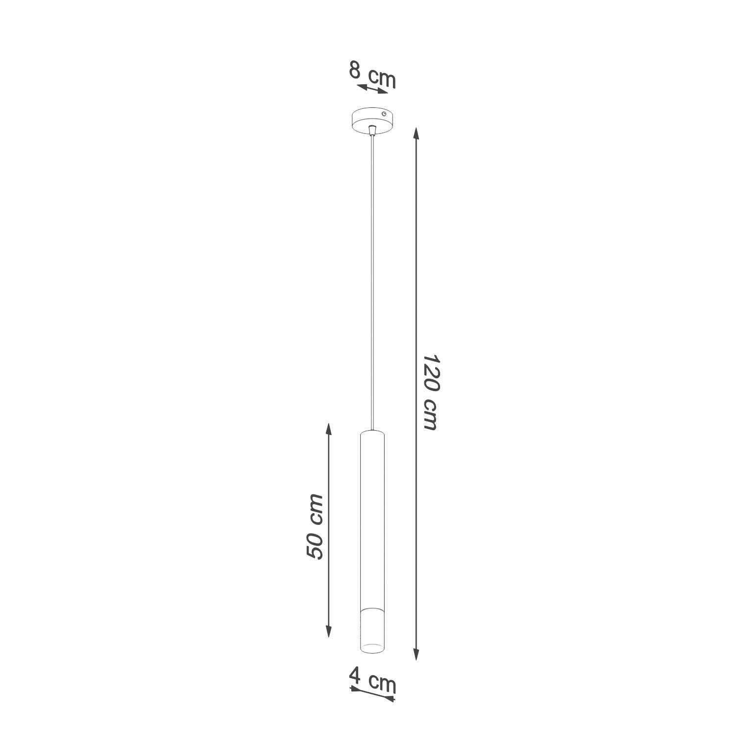 Lampe à suspendre étroite Ø 4 cm Métal Verre G9 Cylindre Moderne