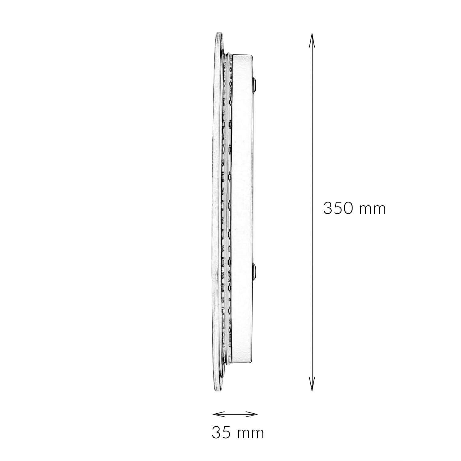 LED Wandlampe flach Ø 35 cm in Gold 3000 K 160 lm Holz