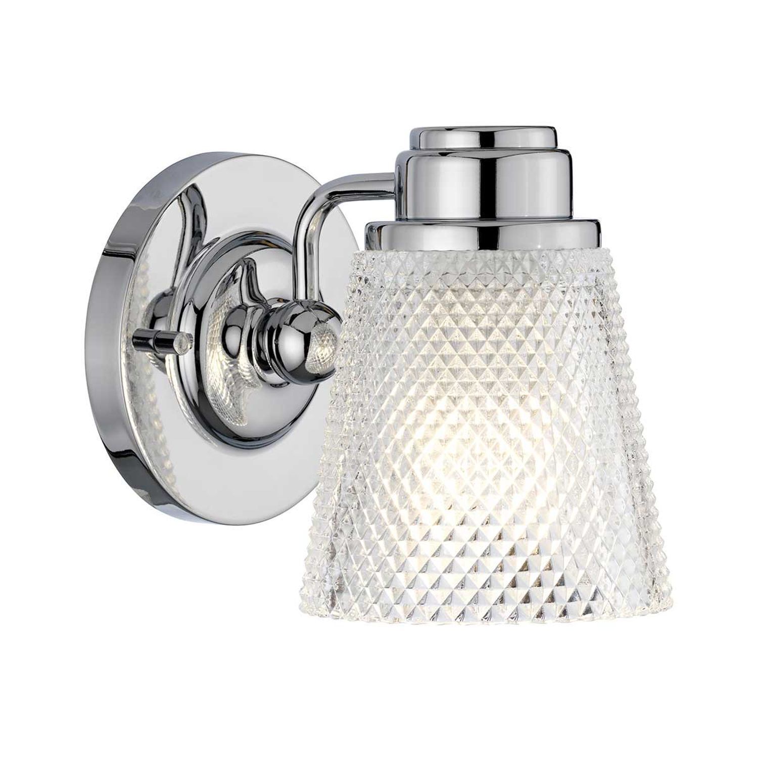 Lampe de salle de bain murale avec LED G9 IP44 hauteur 16 cm métal verre