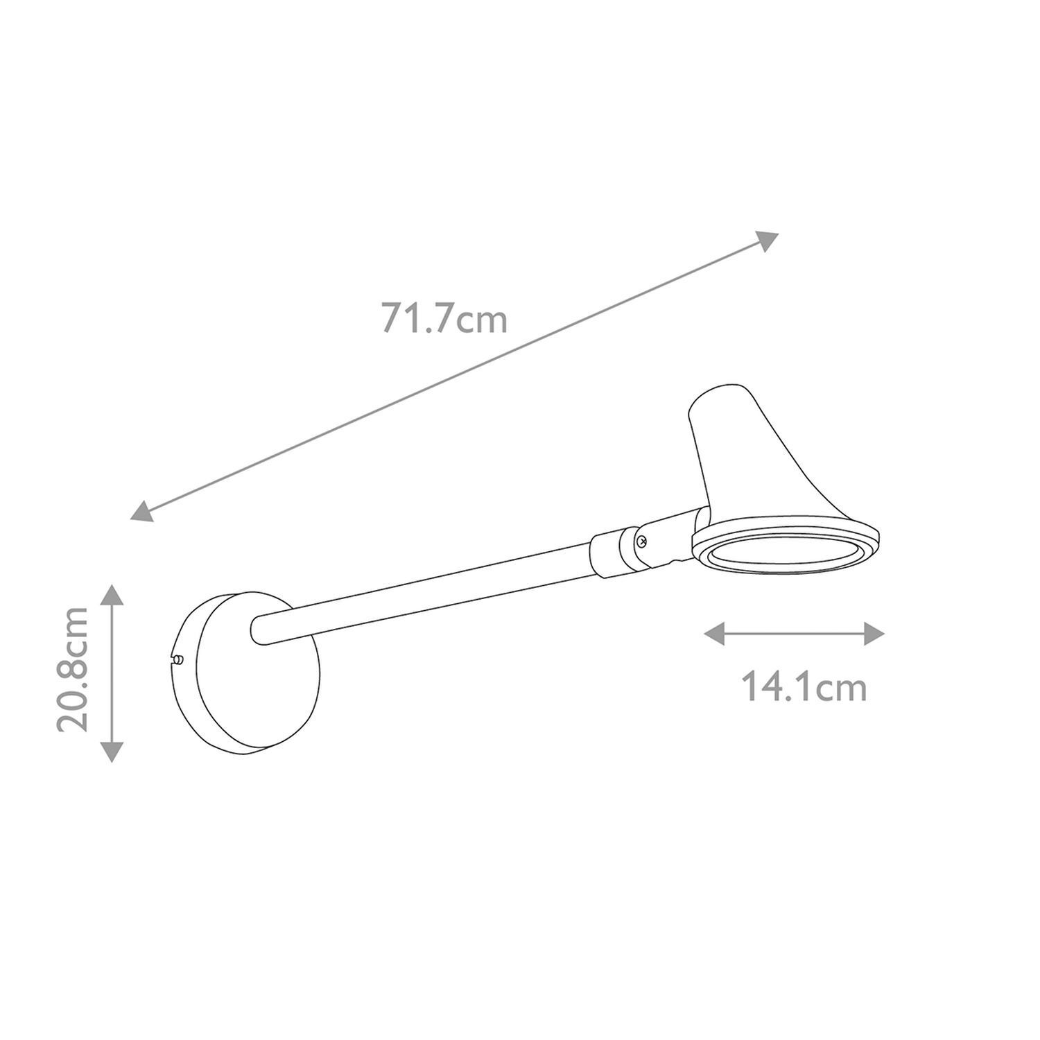 LED Außenleuchte Edelstahl H: 20,8 cm IP66 Schwarz schwenkbar