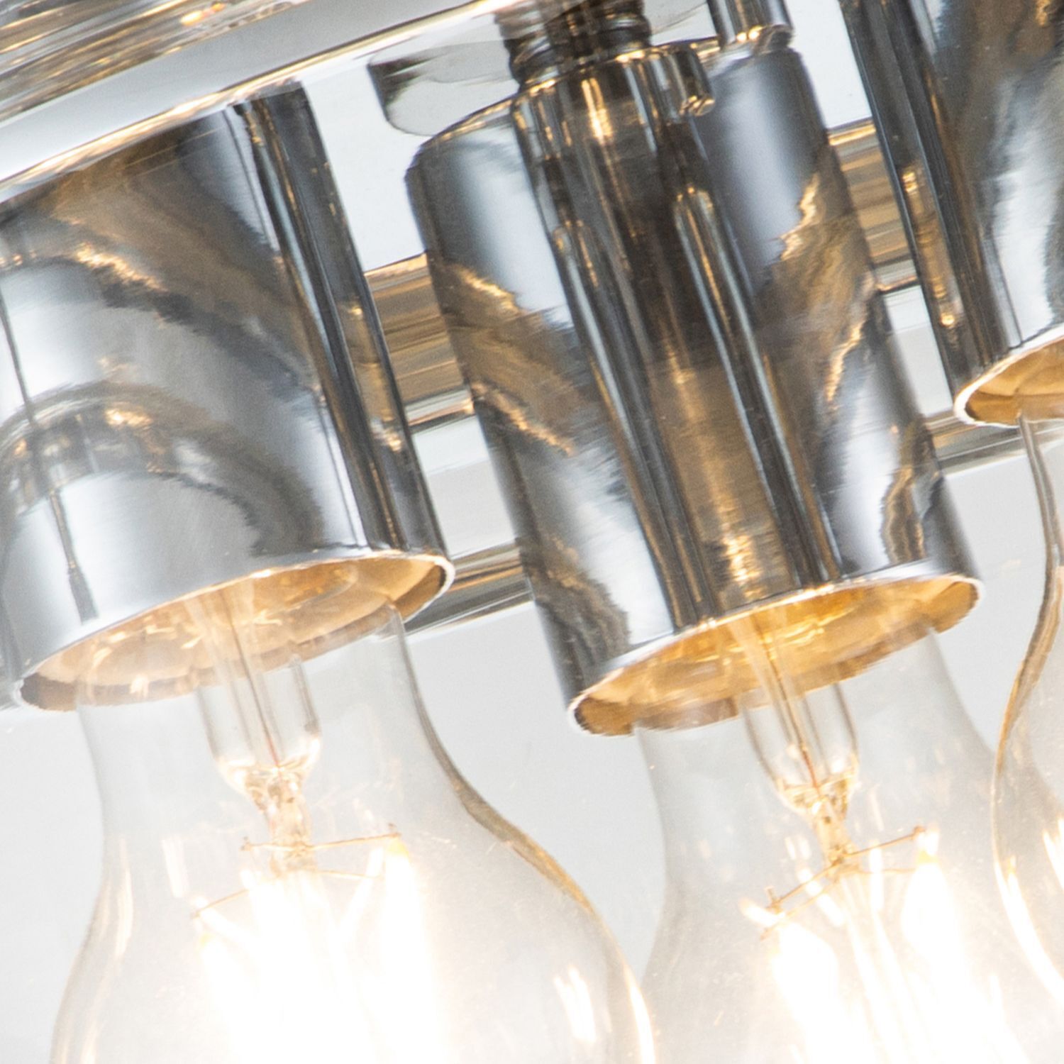 Deckenlampe Badezimmer IP44 Ø 33 cm Chrom 3x E27 Metall Glas