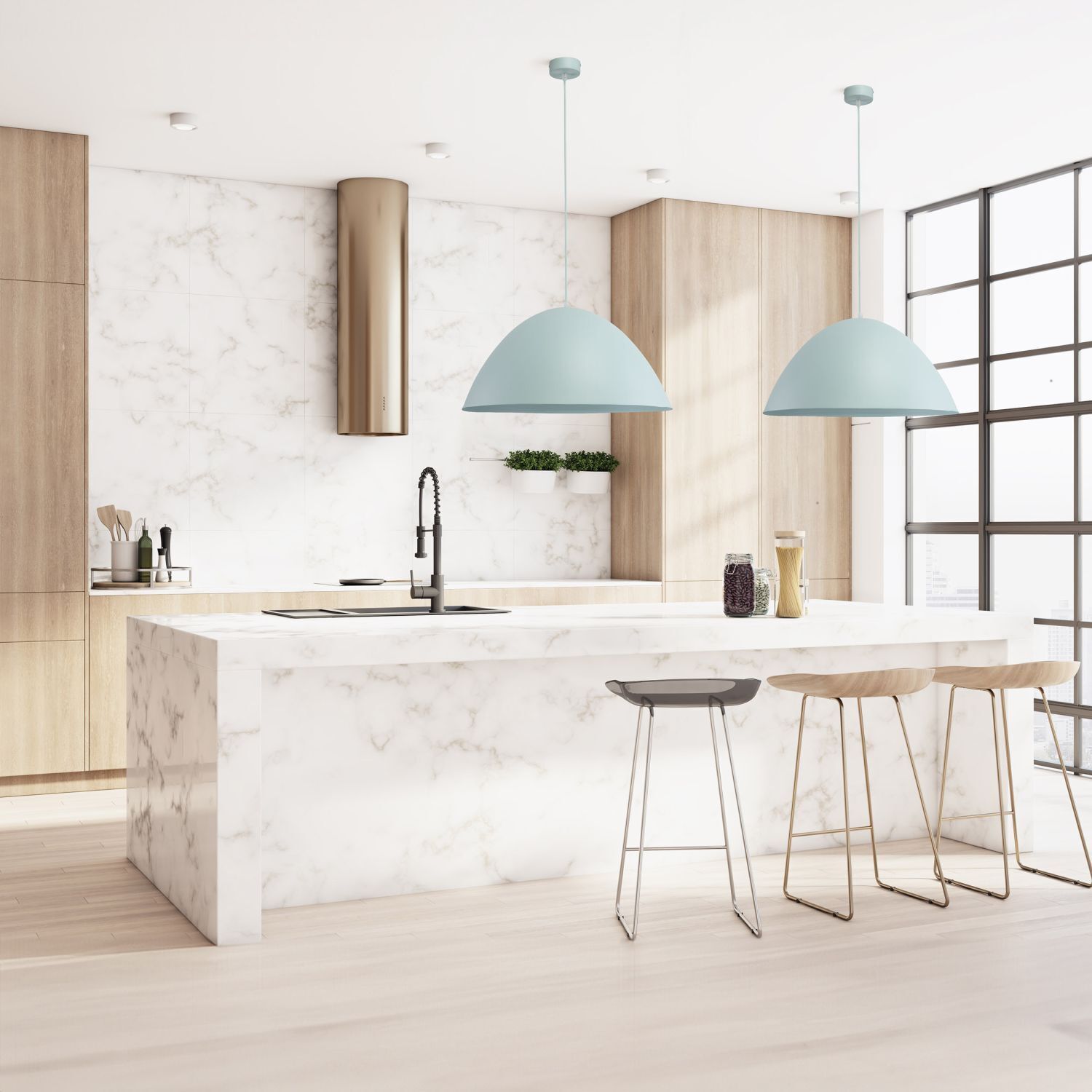 Drinnen, Innenarchitektur, Küche, Lampe, Kücheninsel