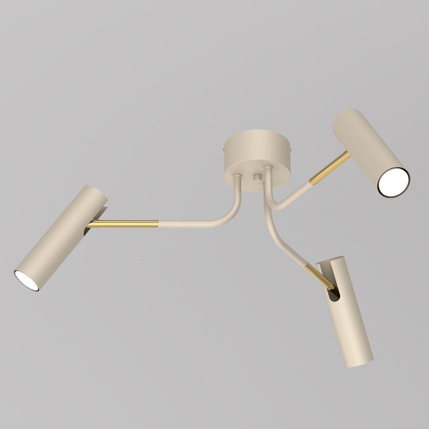 Spot de plafond métal doré H:27 cm 3-flamme flexible Deckenleuchte, Lampe