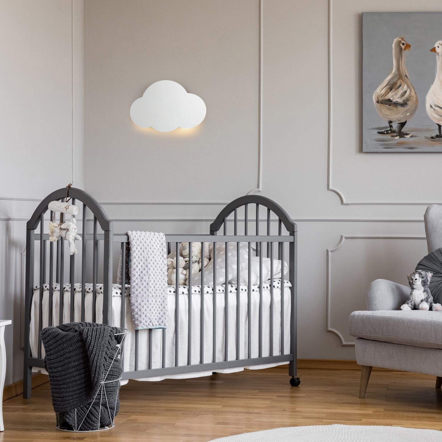 le92934-kinderzimmerleuchte-wand-weiss-b-38-cm-2x-g9-metall-wolkenlampe-wandleuchte-7 Kinderbett, Gitterbett, grau, Babyzimmer, Wäschekorb