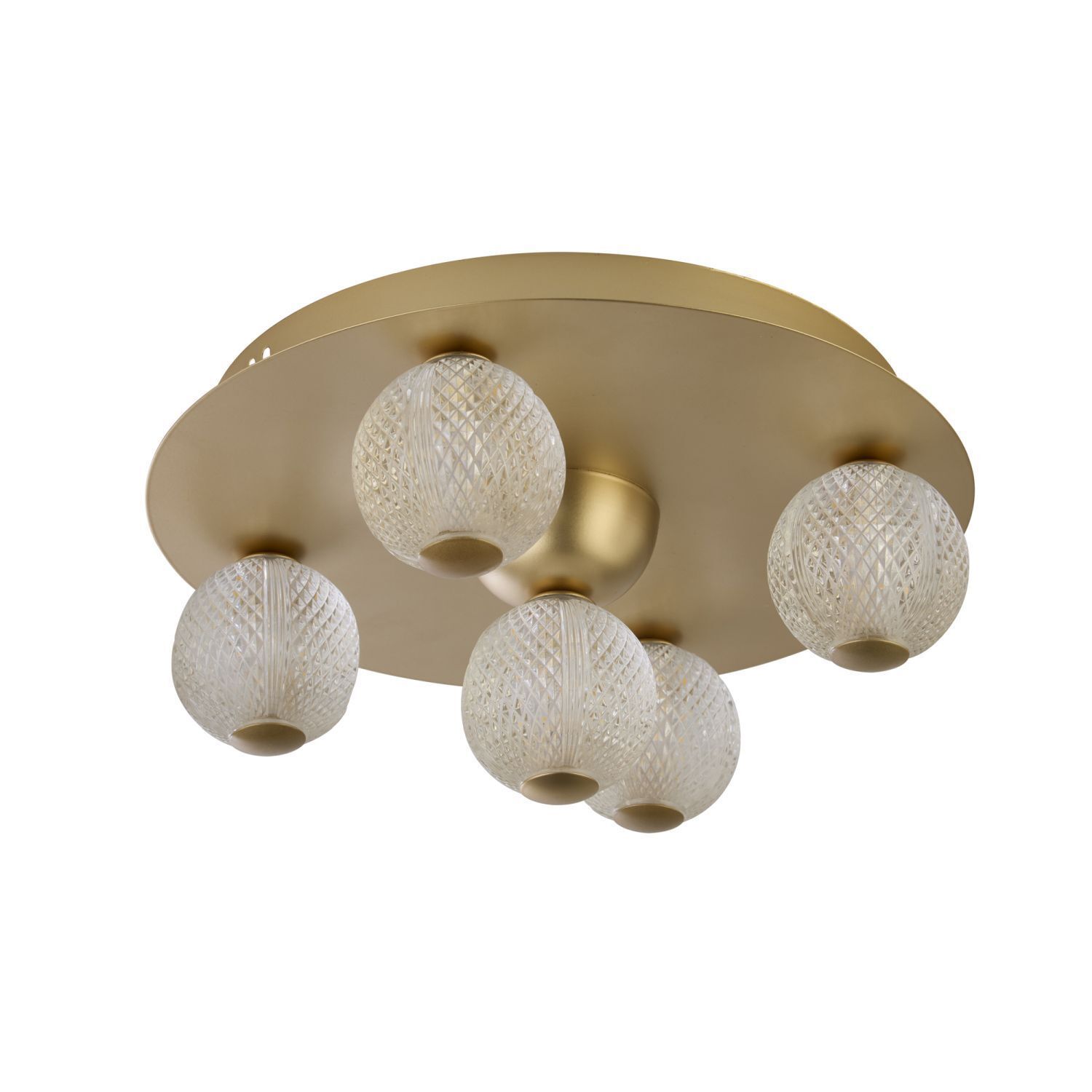 Deckenleuchte, Stufenleuchte, Glaskugeln, Goldfarben, Runddekor