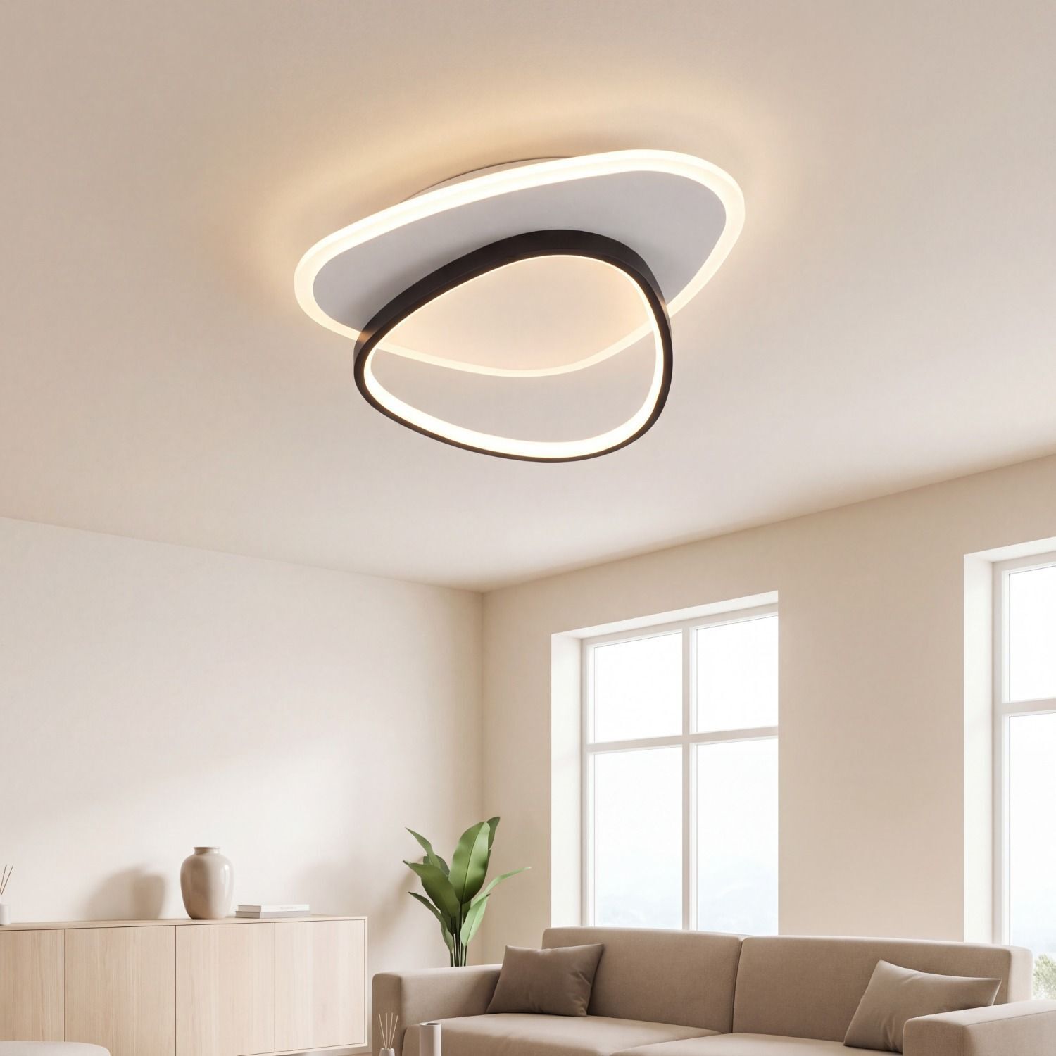 deckenleuchte, wohnzimmer, ringlicht, LED, modern