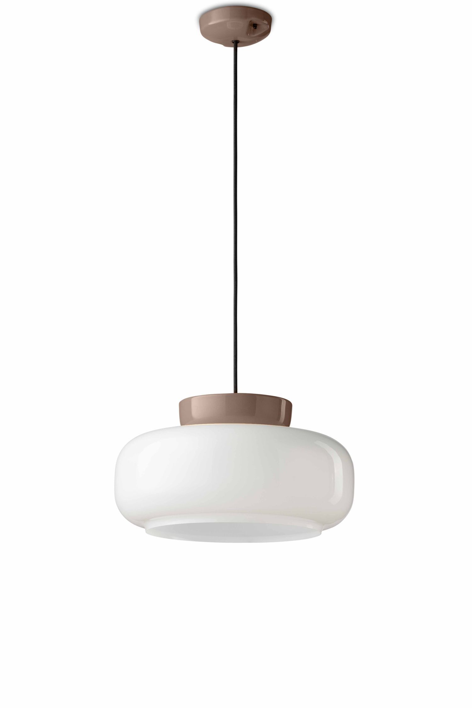Lampe à suspendre céramique verre rond D : 37 cm H : max. 140 cm