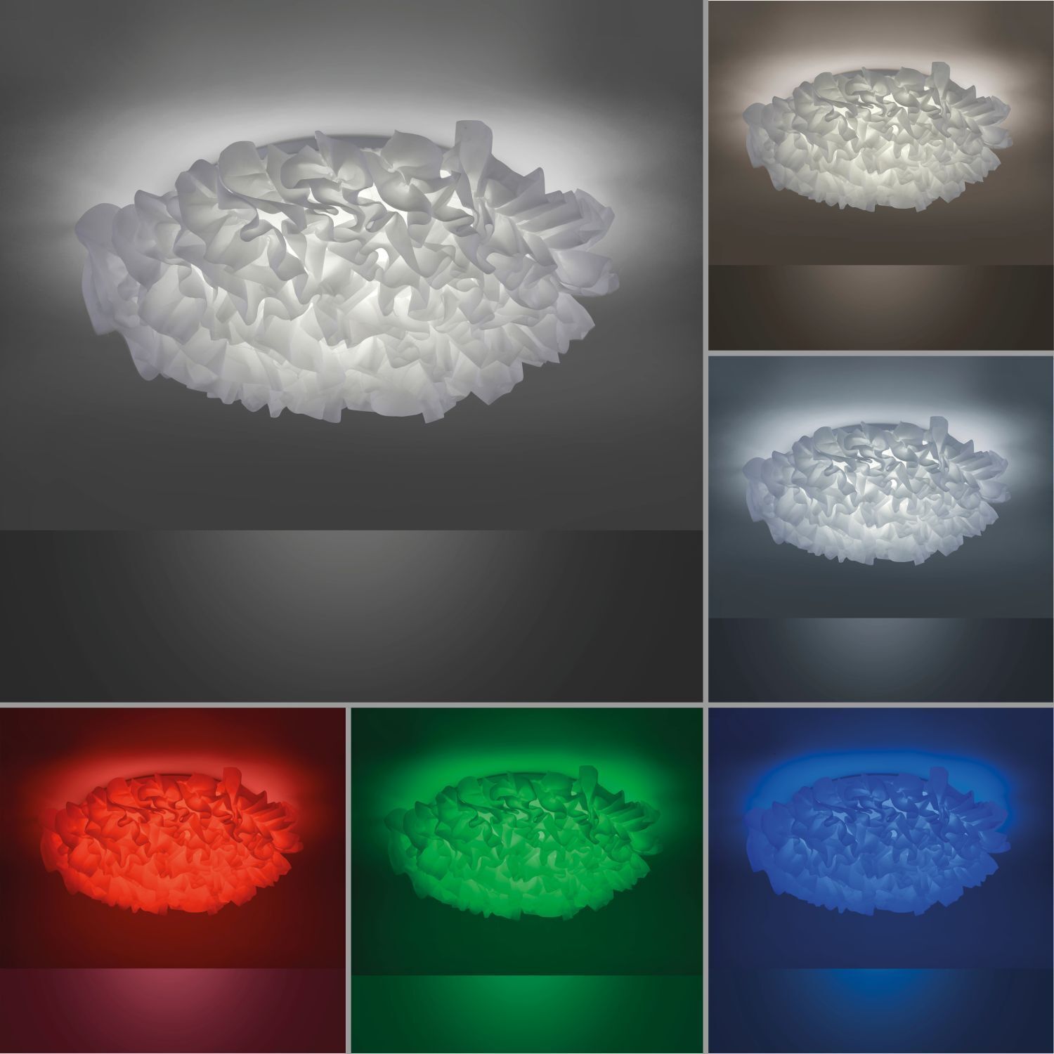 Plafonnier LED Tissu Blanc rond Ø50 cm 2700-5000 K