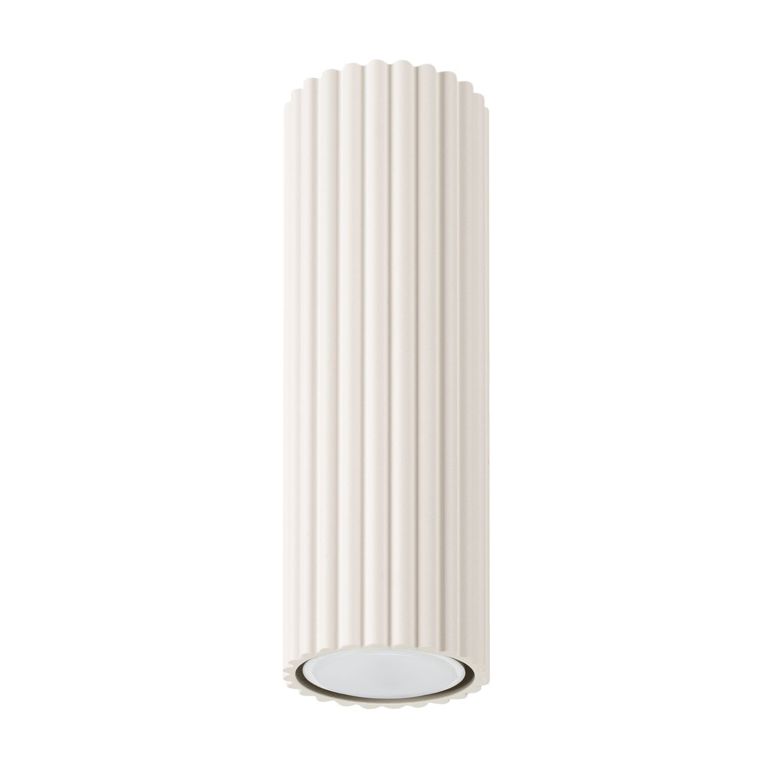 Aufputz Deckenspot GU10 Ø 6,5 cm H: 20 cm in Creme Modern Alu