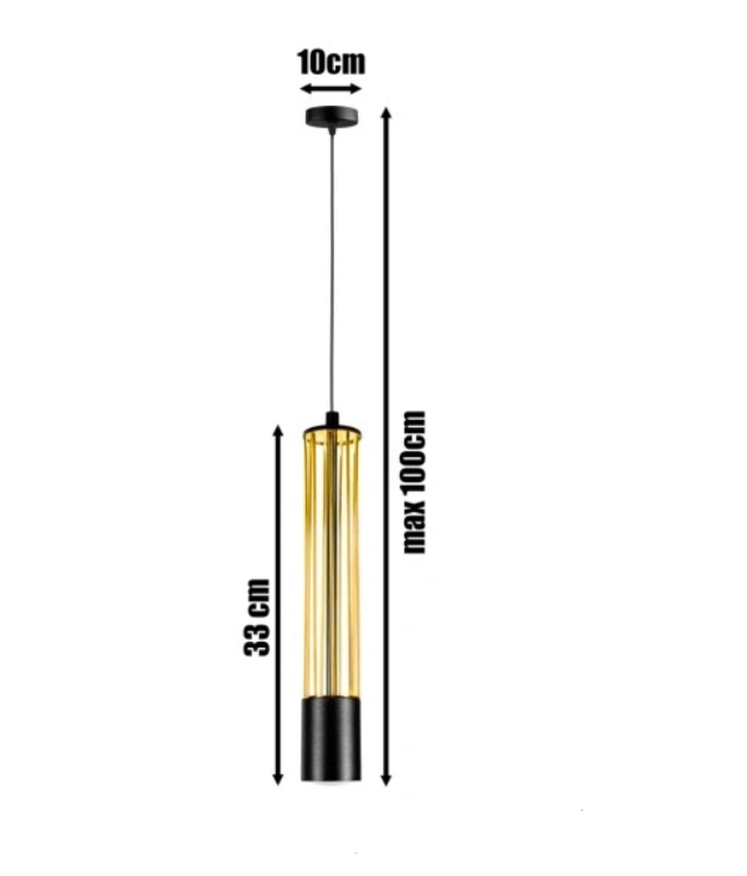 Lampe à suspendre métal GU10 Ø10 cm rond noir or