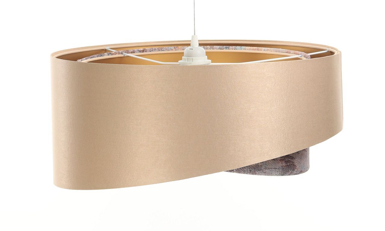 Suspension Satin E27 ronde D : 50 cm en or multicolore Lampe