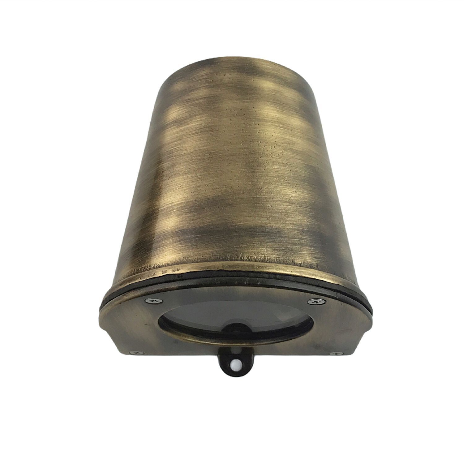Außenlampe Wand Messing massiv Glas GU10 IP54 Downlight