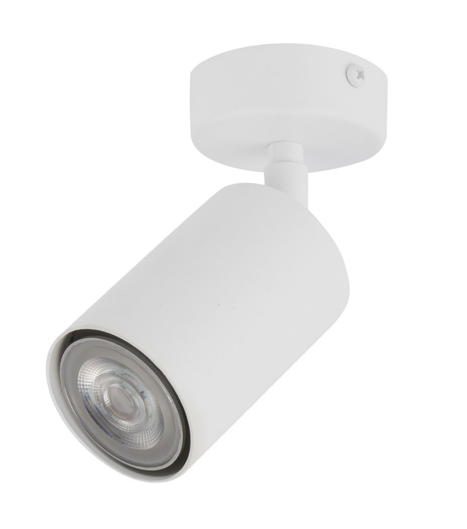 Spot de plafond Blanc Cylindre Métal Intemporel GU10 orientable