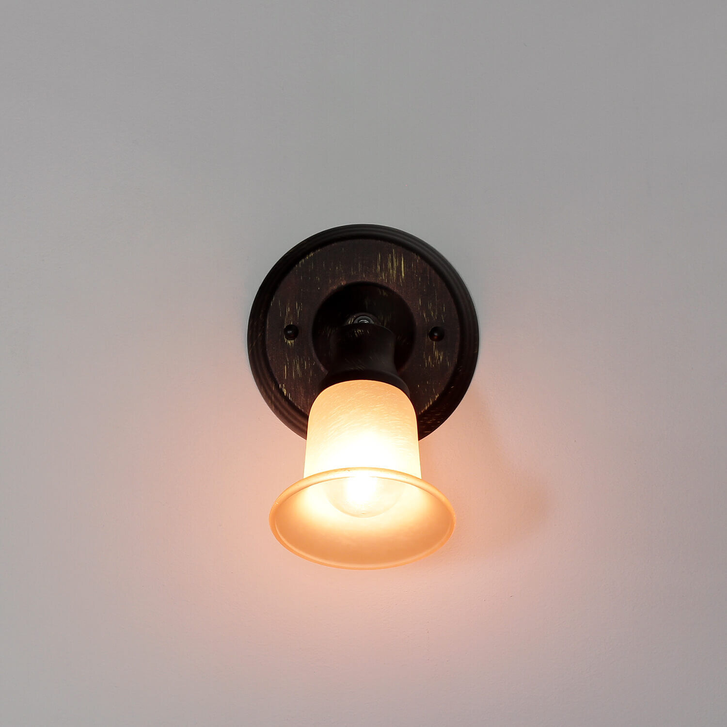 Wandlampe, Deckenlampe, E27, Brass/bronze, Glaslicht