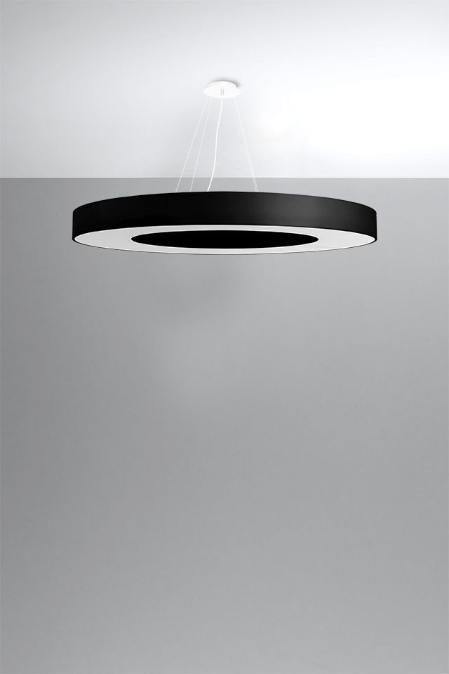 Grande lampe à suspendre Ø 90 cm rond Noir Tissu SANNY