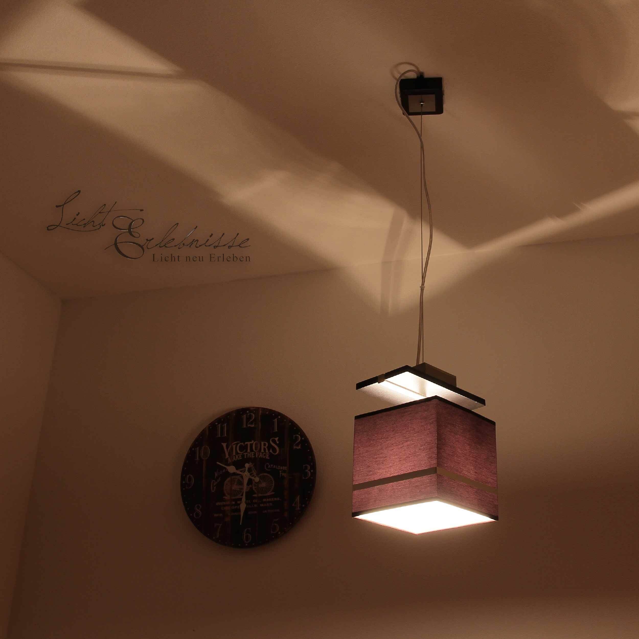 Pendelleuchte Stoffschirm Braun Chrom E27 Lampe, Beleuchtung