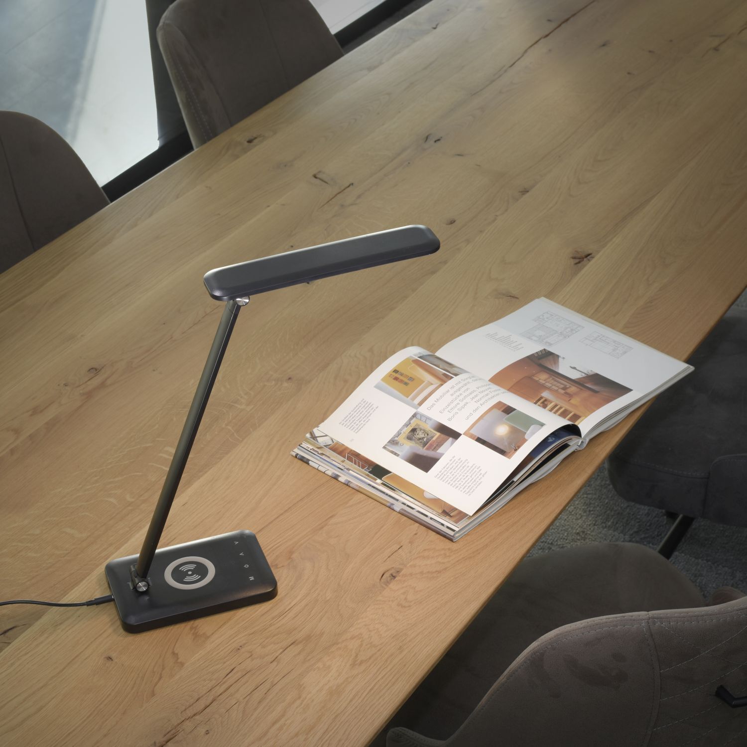 LED SchreibTischlampe Schwarz Touch 680 lm verstellbar Lampe, Mobiliar, Tabelle