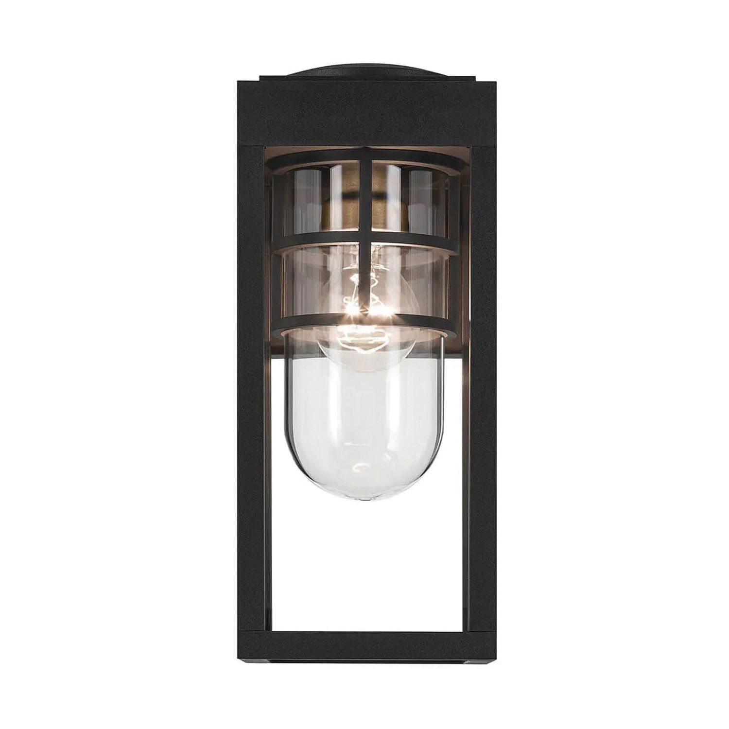 Applique murale extérieure H : 33 cm IP44 Noir E27 carré petit Leuchte, Deckenleuchte, Lampe