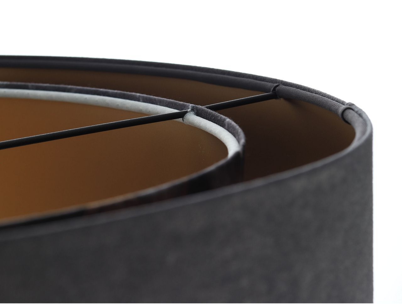 Lampe à suspendre Gris Or E27 Abat-jour en tissu Ø 50 cm Moderne KARIM Lampe, Lampenschirm