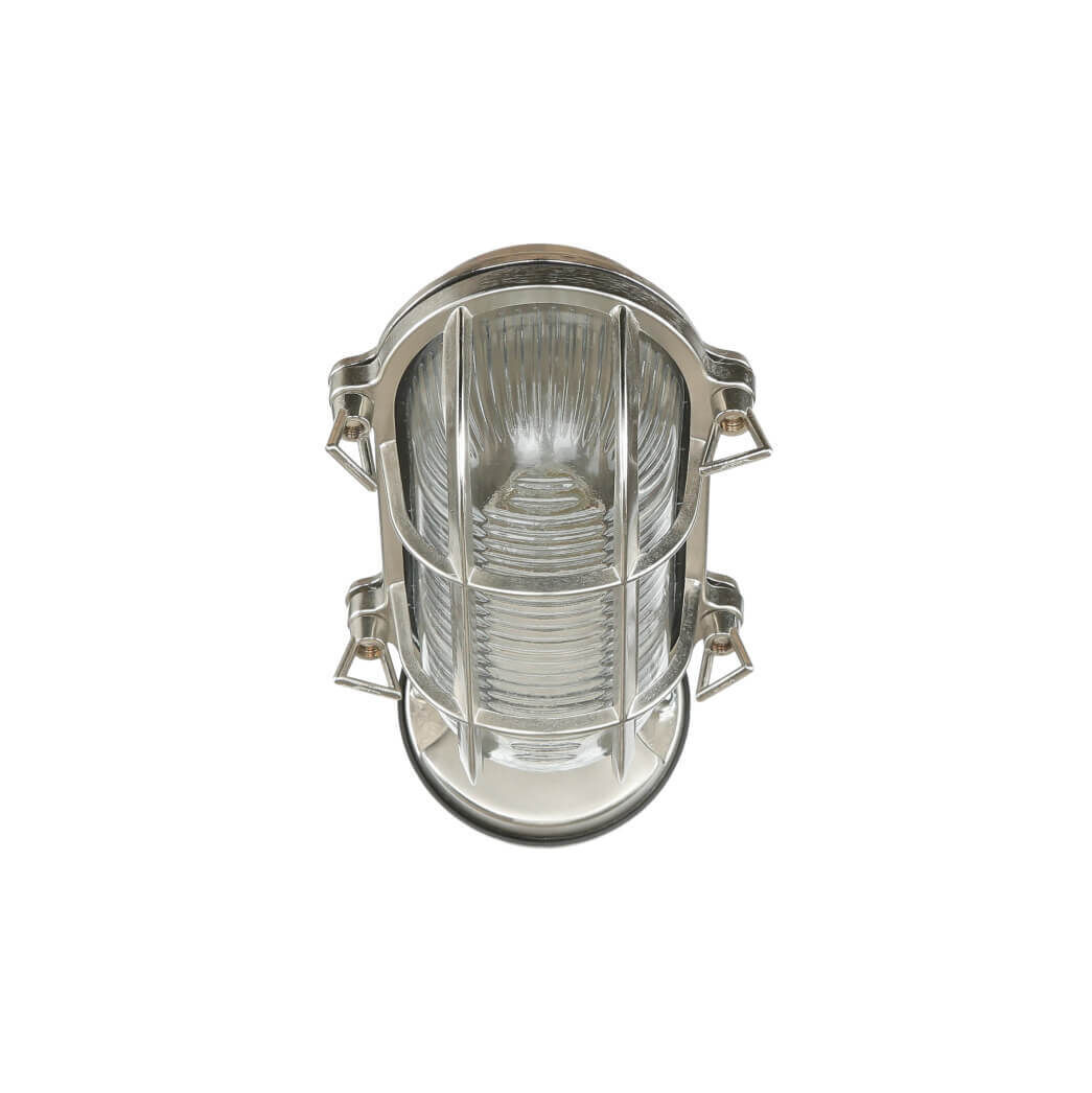 Lampe d'extérieur mur laiton verre IP64 E27 en antique