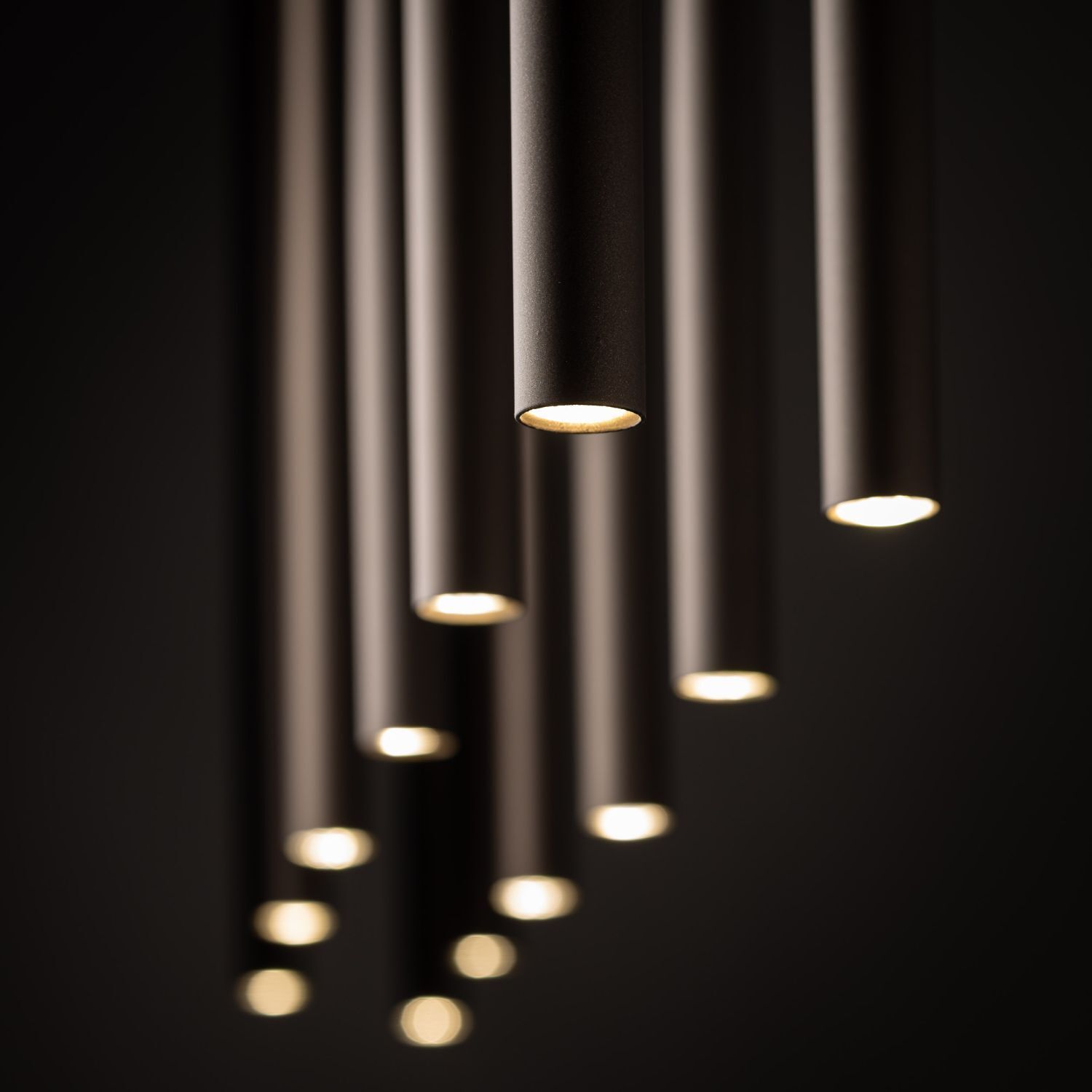 Hängeleuchte Metall Braun H: max. 1,4 m verstellbar L: 1,2 m Leuchter, Lampe, Beleuchtung