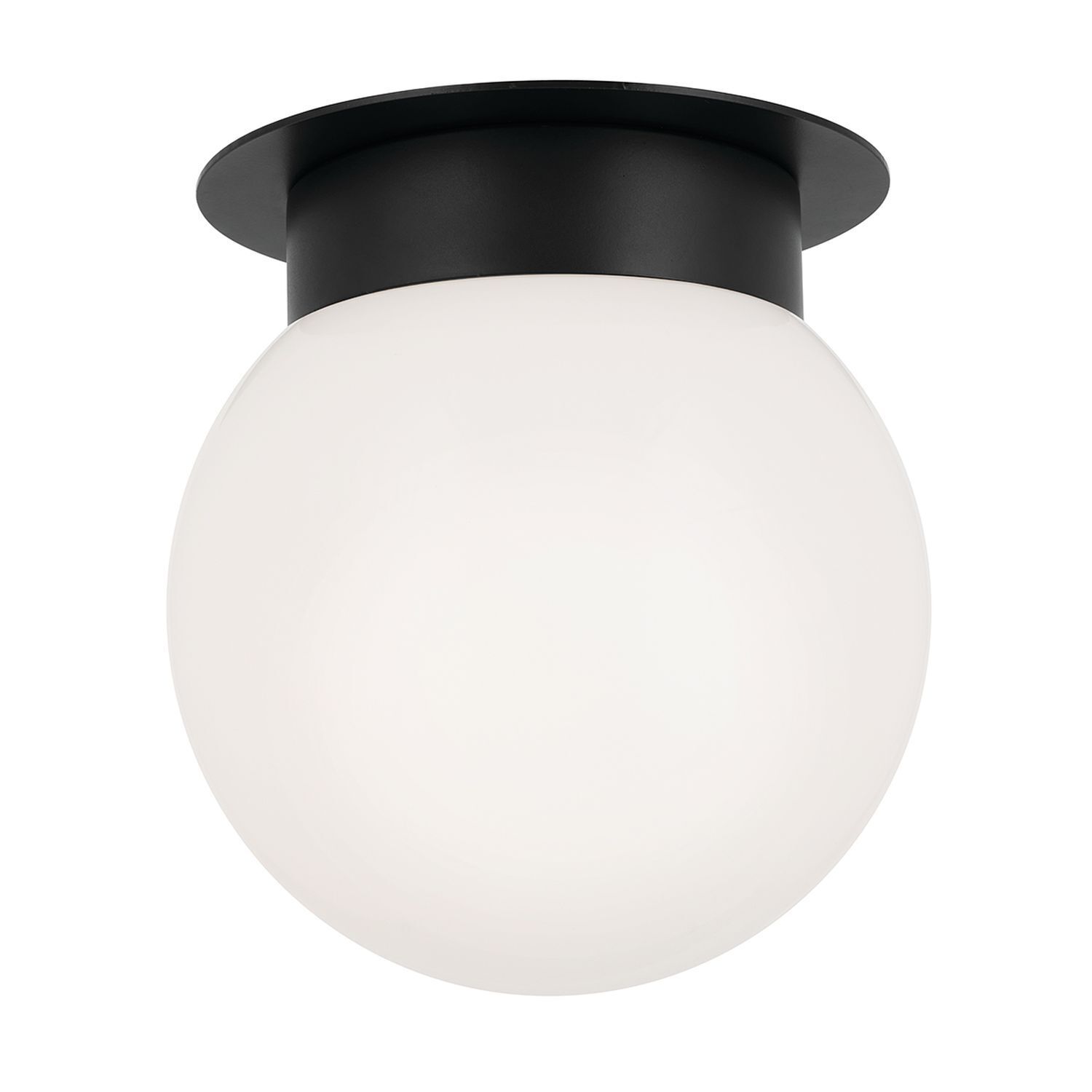 Deckenlampe Kugelschirm Glas Metall Ø 20,3 cm Schwarz Weiß E27