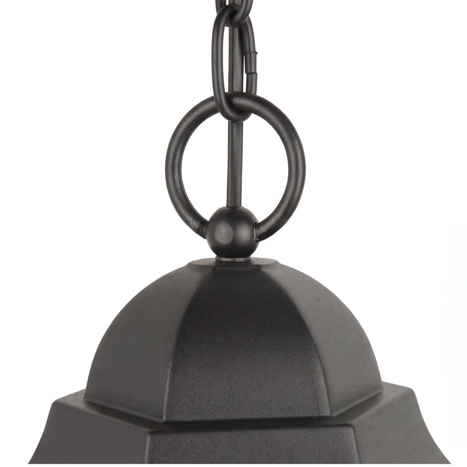 Hängebelag, Hakenkette, Metall-Lampe, Schwarz, Kugelkopf