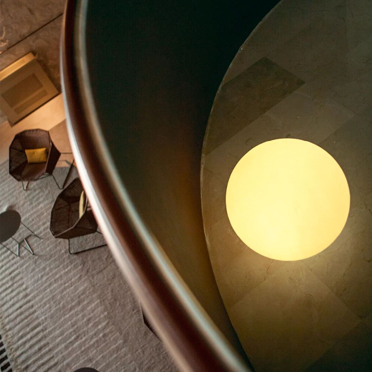 Kugelleuchte rund Ø 50 cm LED E27 2700 K Kabel Stecker Beleuchtung, Tabelle, Innenarchitektur, Stuhl, Lampe