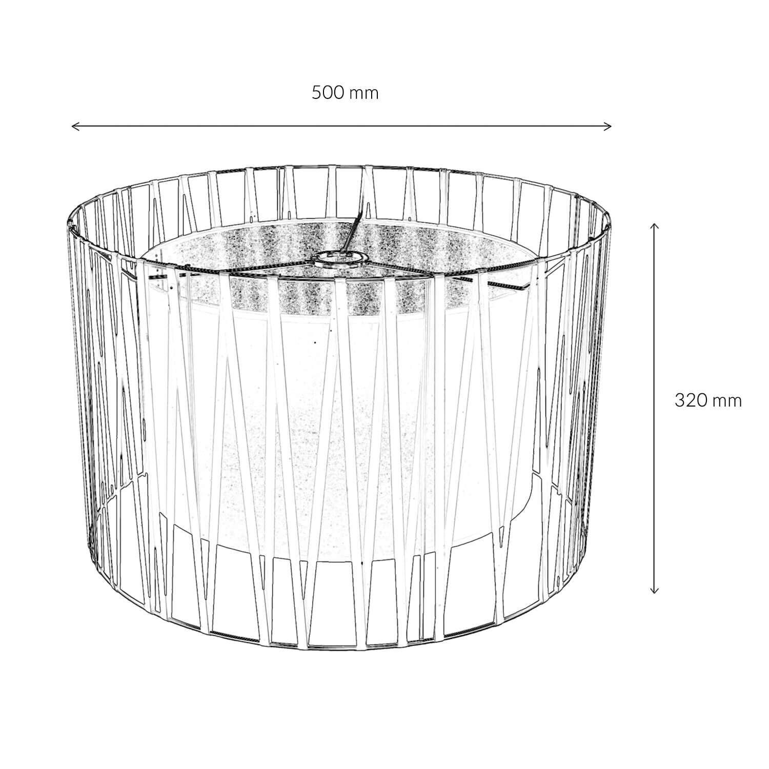 Abat-jour noir pour lampadaire E27 Cylindre Ø50cm