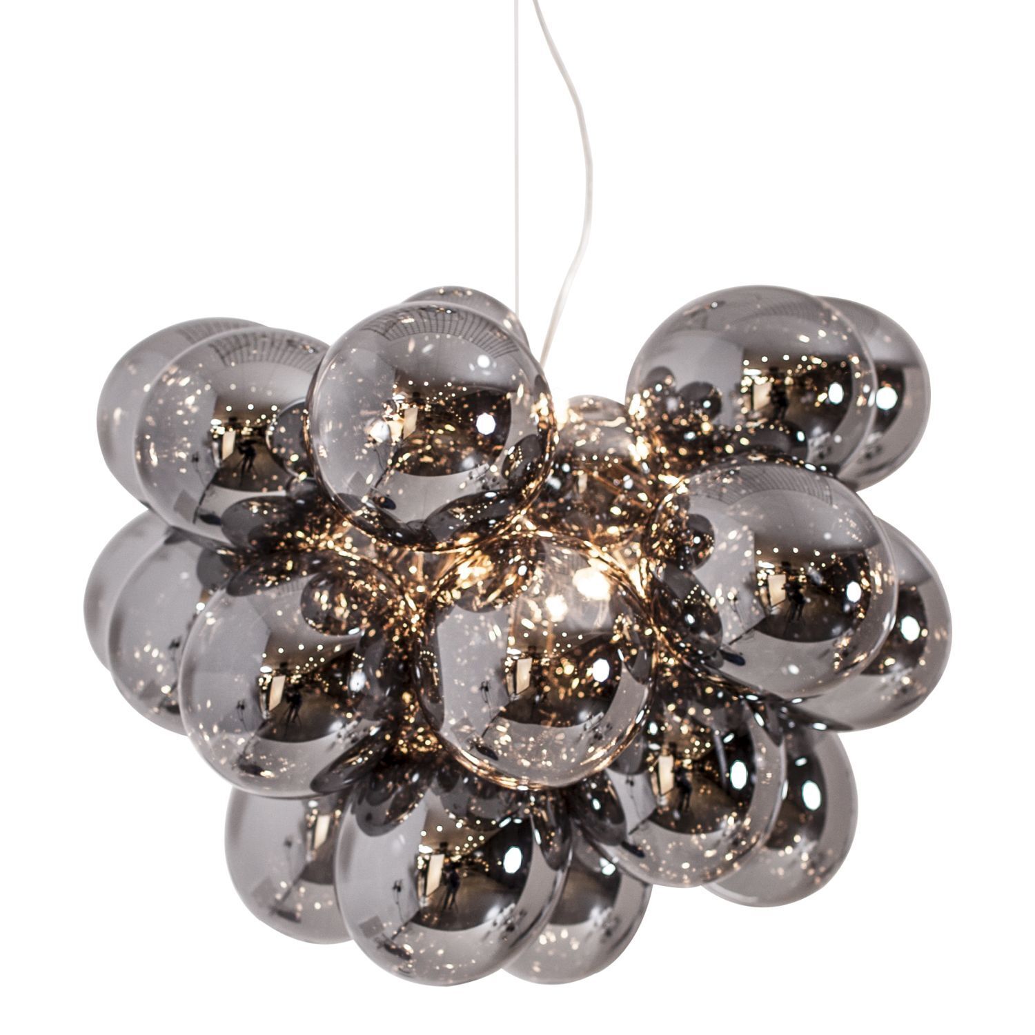 Hängeleuchte Rauchglas 62 cm breit 3-flammig G9