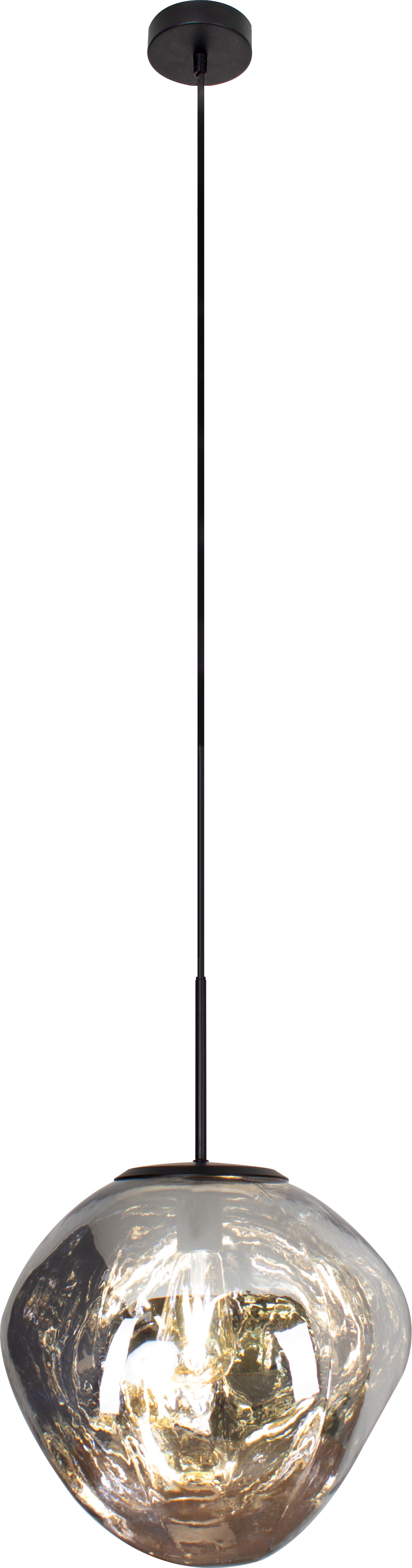 Lampe à suspendre ronde en verre argenté E27 Ø36 cm Moderne