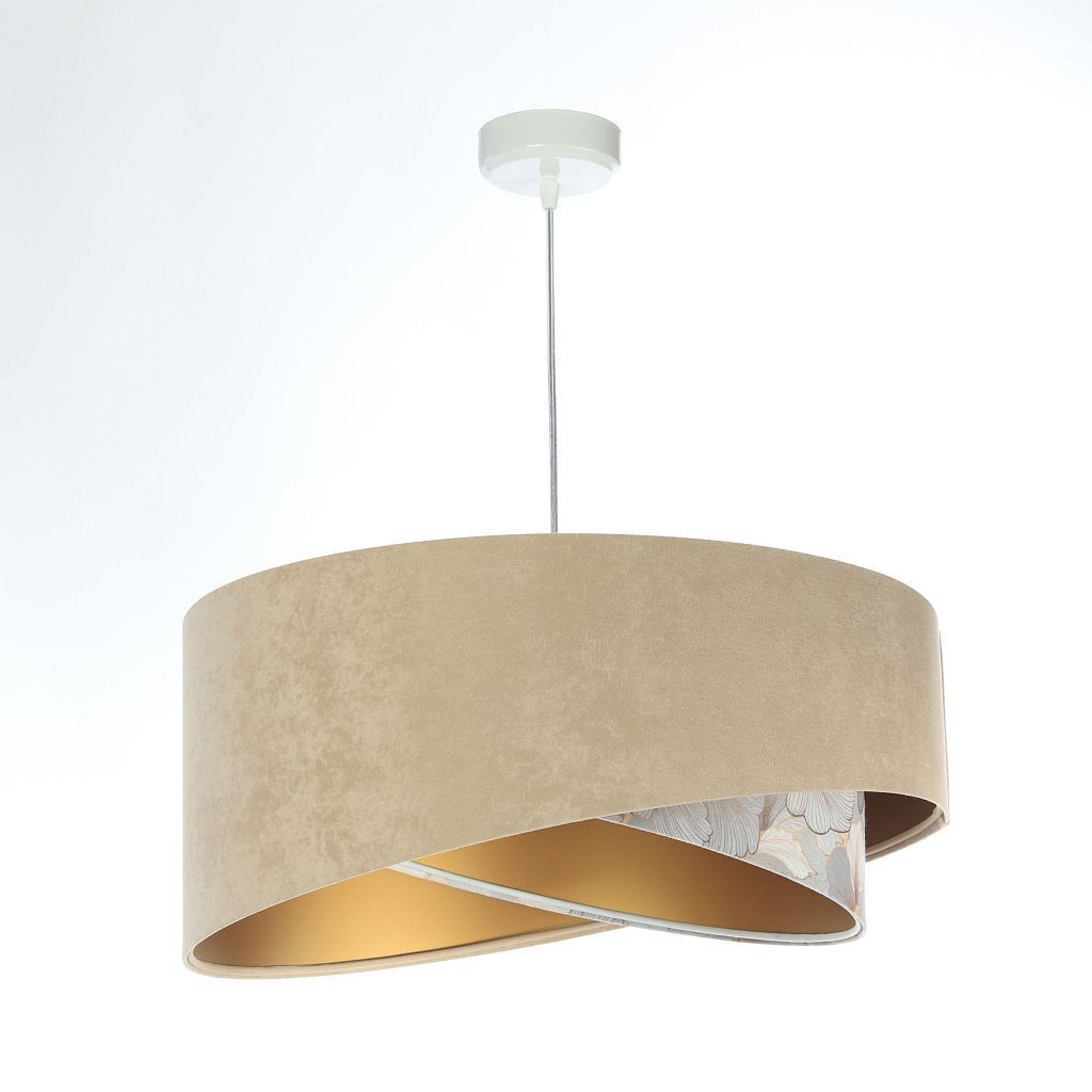 Suspension ronde D : 50 cm E27 Tissu aspect velours