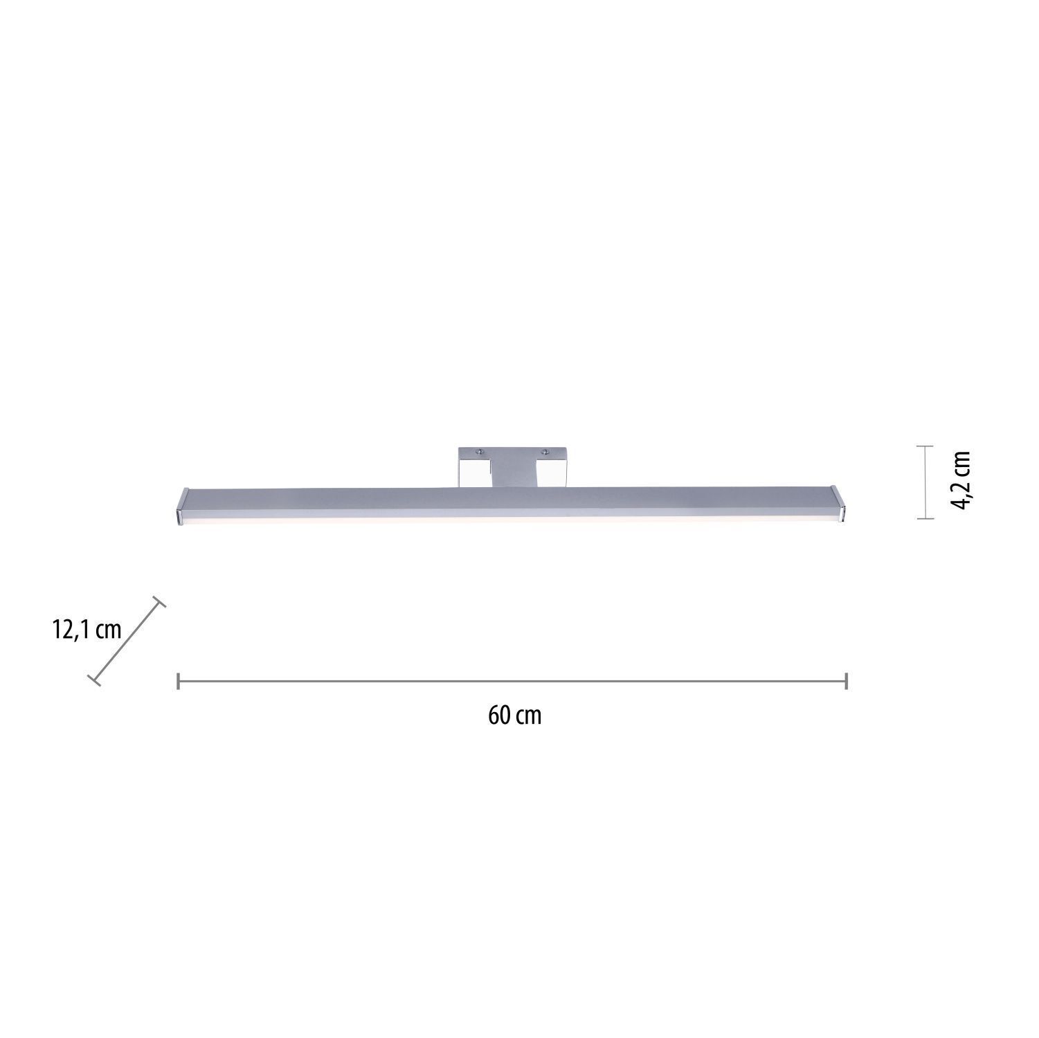 LED Wandlampe in Chrom Metall 1550 lm neutralweiß 60 cm