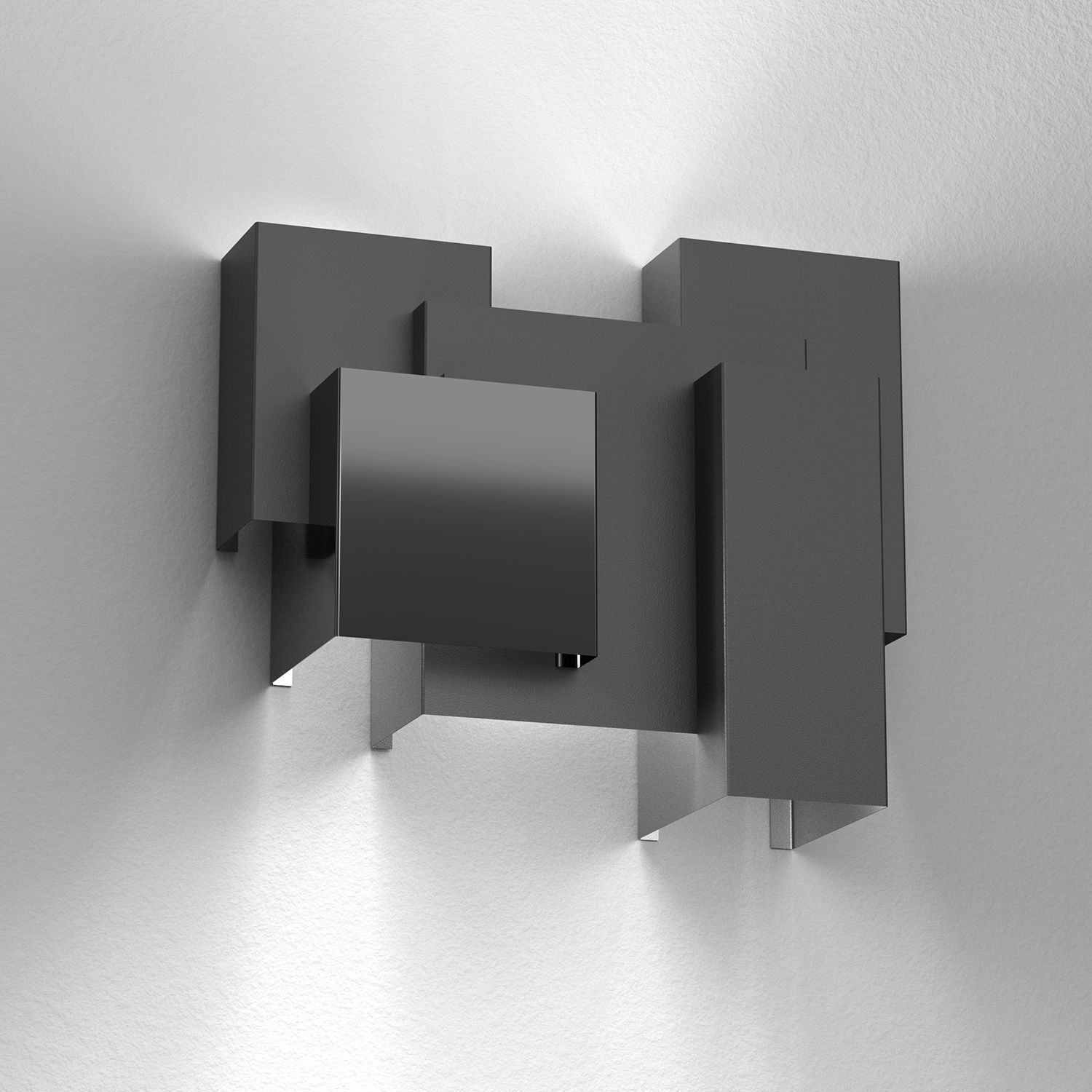 Wandlampe Metall Schwarz B:36 cm G9 indirektes Licht Ablage, Architektur, Gebäude, Mauer