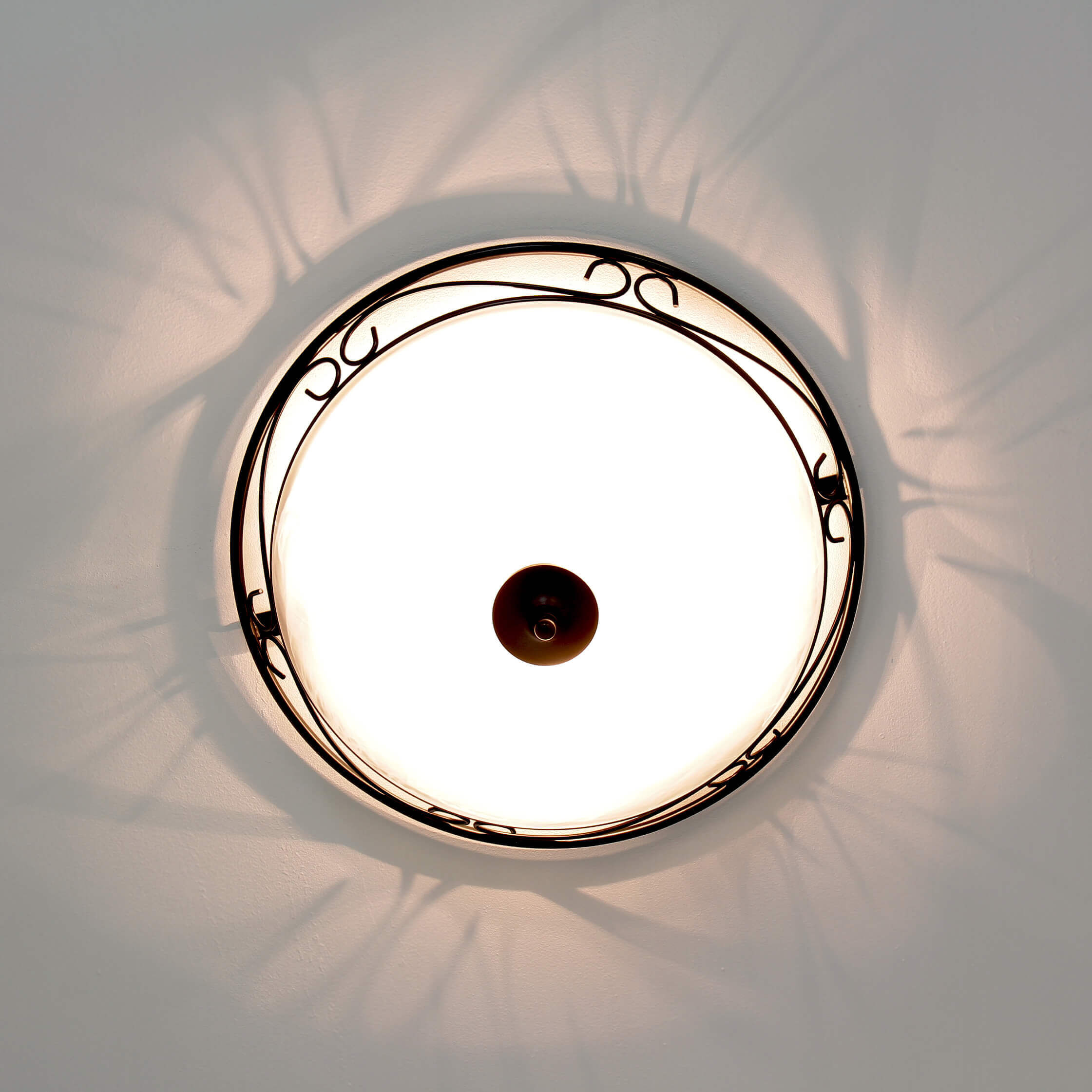 Runde Deckenlampe Rustikal Ø47cm Glas ATHEN Deckenleuchte, Leuchte