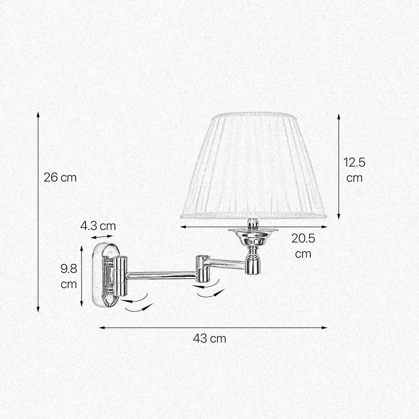 Applique chambre laiton tissu orientable E14 Lampe, Diagramm, Handlung