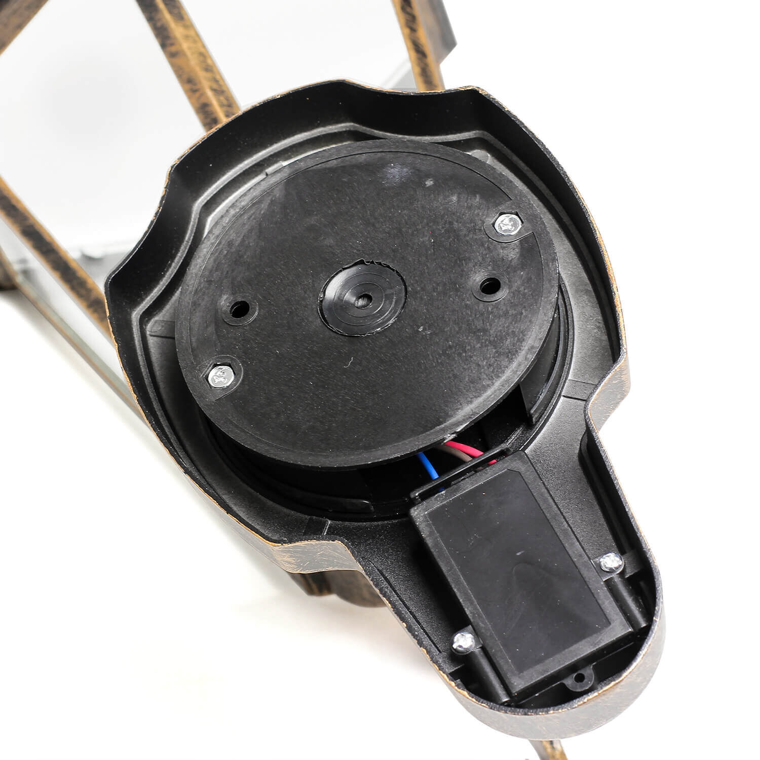 Rustikale Außenlampe mit Bewegungsmelder in Schwarz Kupfer Rustikale Außenlampe mit Bewegungsmelder in Schwarz Kupfer