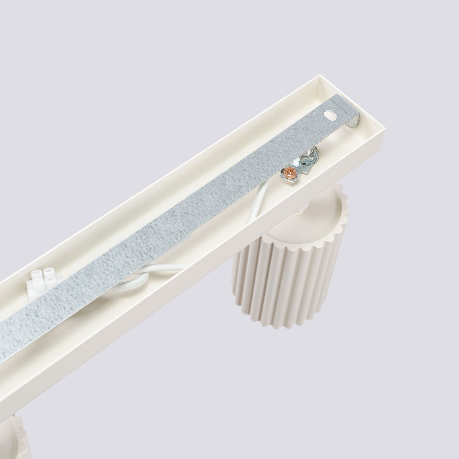 Spot de plafond moderne 6 flammes GU10 117 cm de long en crème