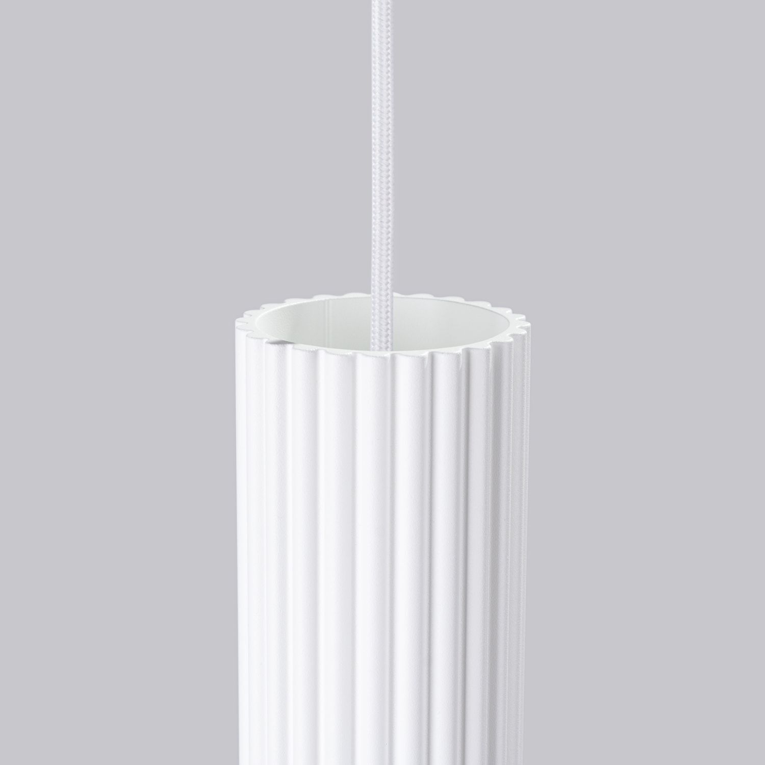 Hängeleuchte 3-flammig GU10 B: 45 cm schmal Weiß Modern Lampe, Glas, Töpferei, Vase