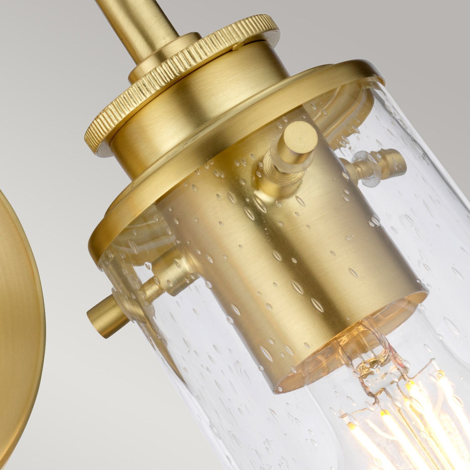 Badezimmerleuchte Wand B: 37,4 cm IP44 Metall Glas in Messing Drinnen, Bronze