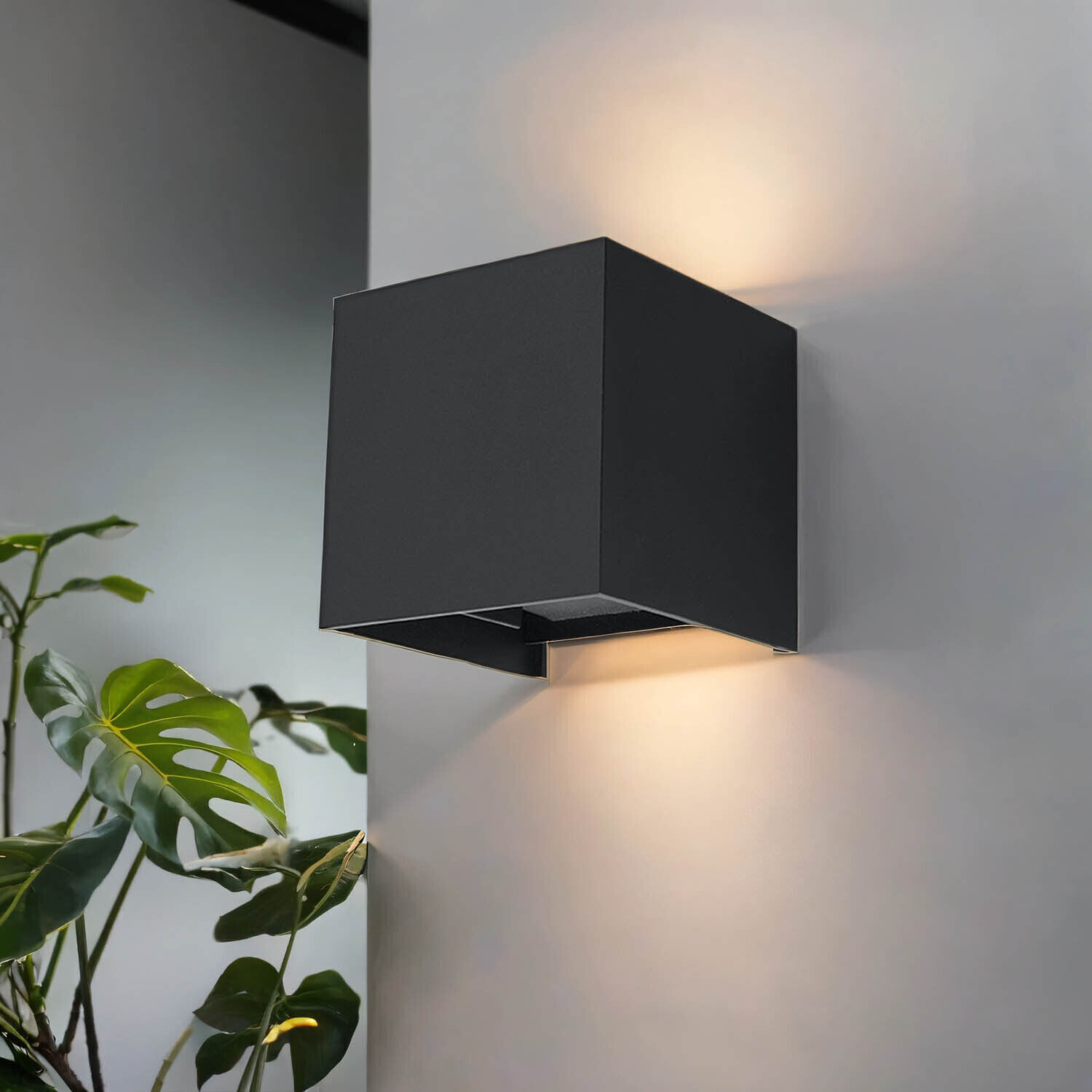 LED Wandleuchte Schwarz IP54 B:10cm Up Down Wandlampe LED Wandleuchte Schwarz IP54 B:10cm Up Down Wandlampe